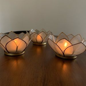 Set of 11 petal candle holders